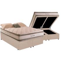 Cama Box Baú Casal Bipartida com Colchão Herval Big Class Molas ConforClass 138x188x75cm MS