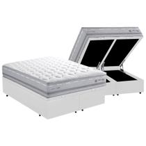 Cama Box Baú Casal Bipartida com Colchão Herval C1662 Molas Maxspring 138x188x76cm MS