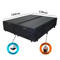 Cama Box Baú Casal Bipartido Blindado Suede Preto