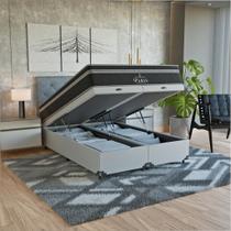 Cama Box Baú Casal Bipartido + Colchão Molas Ensacadas Paris