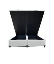 Cama Box Baú Casal Bipartido Linhão Cinza Com Pistão A Gás, Estrutura Reforçada, Imperium do Sono Cama Box Baú Casal Bipartido Linhão Cinza Com Pistão A Gás, Estrutura Reforçada, Imperium do Sono
