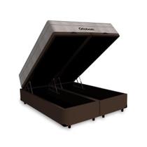 Cama Box Baú Casal Bipartido Marrom Colchão Molas Ensacadas Airtech SpringPocket 138x188 - Ortobom Cama Box Baú Casal Bipartido Marrom Colchão Molas Ensacadas Airtech SpringPocket 138x188 - Ortobom