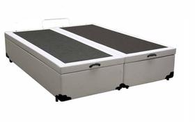 Cama Box Baú Casal Bipartido Sintético Branco