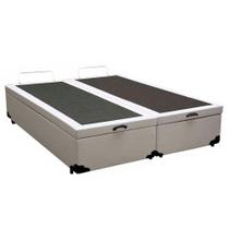 Cama Box Baú Casal Bipartido Sintético Sereneprime Branco 138x188x44