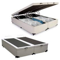 Cama Box Baú Casal Bipartido Sintético SerenePrime Branco 138x188x44 Cama Box Baú Casal Bipartido Sintético SerenePrime Branco 138x188x44