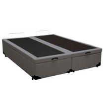 Cama Box Baú Casal Bipartido Sintético Sereneprime Cinza 138x188x44