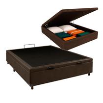 Cama Box Bau Casal Blindado Nature Marrom 138x188 Cama Box Bau Casal Blindado Nature Marrom 138x188