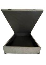 Cama Box Baú Casal Blindado Suede Cinza