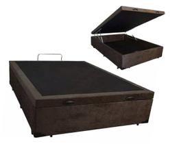 Cama Box Baú Casal, Blindado Suede Marrom Cama Box Baú Casal, Blindado Suede Marrom