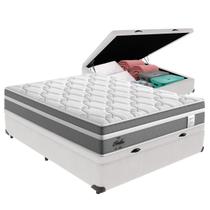 Cama Box Baú Casal Branco + Colchão Berlim Molas Ensacadas Probel