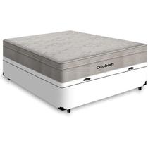 Cama Box Bau Casal Branco Colchão Ortobom De Molas Ensacadas Airtech Springpocket