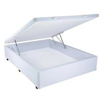 Cama Box Baú Casal Branco com Pistão A Gás 138x188