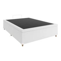 Cama Box Baú Casal Branco Sintético Premium 138x188
