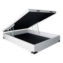 Cama Box baú casal Branco sintético premium RR Colchões