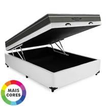 Cama Box Baú Casal Bravus + Colchão Ibiza D33 Mola Superlastic 138x188x60cm Várias Cores - Vstore