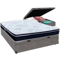 Cama Box Baú Casal Cinza + Colchão Orthosono D33 Anjos Cama Box Baú Casal Cinza + Colchão Orthosono D33 Anjos