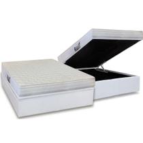 Cama Box Baú Casal: Colchão Anatômico Herval D28 / AG65 Frontier + Base CRC Courano White(138x188) Cama Box Baú Casal: Colchão Anatômico Herval D28 / AG65 Frontier + Base CRC Courano White(138x188)