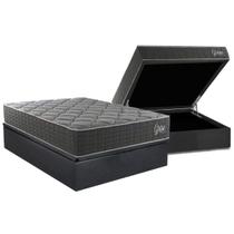 Cama Box Baú Casal + Colchão Anatômico Kappesberg D40 Grise + Base CRC Corano Gray