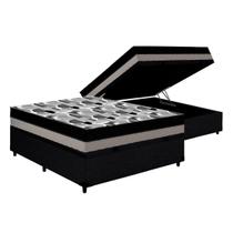 Cama Box Baú Casal: Colchão Anatômico Ortobom D33 / EP ISO 100 Double Face + Base CRC CouranoBlack(138x188x20) Cama Box Baú Casal: Colchão Anatômico Ortobom D33 / EP ISO 100 Double Face + Base CRC CouranoBlack(138x188x20)