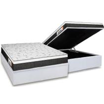 Cama Box Baú Casal: Colchão Anatômico Plumatex Falcon Ultra Firme + Base CRC Courano White(138x188)