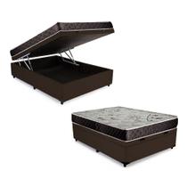 Cama Box Baú Casal Colchão Anny Espuma D23 Acolchões + Box Sintético 55x138x188