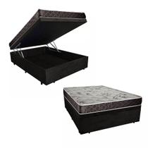 Cama Box Baú Casal Colchão Anny Espuma D23 NK Camas + Box Suede 61x138x188