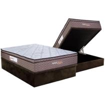 Cama Box Baú Casal: Colchão c/ Vibro Massagem Paropas Vibro Aplause Smart Brown + Base CRC Suede Brown (138x188) Cama Box Baú Casal: Colchão c/ Vibro Massagem Paropas Vibro Aplause Smart Brown + Base CRC Suede Brown (138x188)