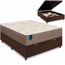 Cama Box Baú Casal Colchão de Espuma D33 Semi Ortopédico Extra Firme Orthotec Marrom 138x188x68cm - CELUPLAS