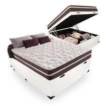 Cama Box Baú Casal + Colchão De Molas Colchões Classic Superlastic 138x188x64 Branco Cama Box Baú Casal + Colchão De Molas Colchões Classic Superlastic 138x188x64 Branco