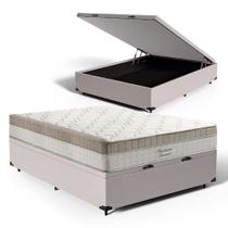 Cama Box Baú Casal + Colchão de Molas Ensacadas King Best Premium Dream (138x188x64) Anjos Cama Box Baú Casal + Colchão de Molas Ensacadas King Best Premium Dream (138x188x64) Anjos