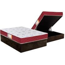 Cama Box Baú Casal: Colchão Espuma Castor D20 Sleep Max Duplo + Base CRC Suede Brown(138x188) Cama Box Baú Casal: Colchão Espuma Castor D20 Sleep Max Duplo + Base CRC Suede Brown(138x188)