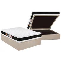 Cama Box Baú Casal: Colchão Espuma Castor D45 Black e White Air Double Face + Base CRC Suede Clean(138x188) Cama Box Baú Casal: Colchão Espuma Castor D45 Black e White Air Double Face + Base CRC Suede Clean(138x188)