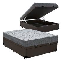 Cama Box Baú Casal Colchão Espuma D33 Maxx Kansas + Box Sintético 77x138x188 Cama Box Baú Casal Colchão Espuma D33 Maxx Kansas + Box Sintético 77x138x188