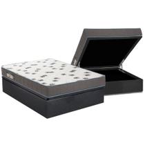 Cama Box Baú Casal: Colchão Espuma D33 Ortobom Light Saúde + Base CRC Suede Gray(138x188)