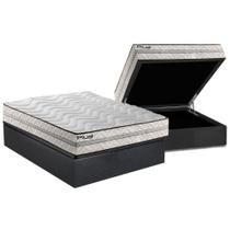 Cama Box Baú Casal: Colchão Espuma D33 Paropas Pasquale Plus Euro Pillow + Base CRC Suede Gray(138x188) Cama Box Baú Casal: Colchão Espuma D33 Paropas Pasquale Plus Euro Pillow + Base CRC Suede Gray(138x188)