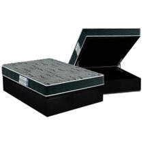 Cama Box Baú Casal: Colchão Espuma D33 Probel ProDormir Advanced Mega Resistente + Base CRC Suede Black(138x188)