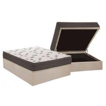 Cama Box Baú Casal: Colchão Espuma D45 Ortobom Light + Base CRC Suede Clean(138x188)