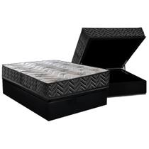 Cama Box Baú Casal: Colchão Espuma D45 Paropas Pasquale Wave Black + Base CRC Suede Black (138x188) Cama Box Baú Casal: Colchão Espuma D45 Paropas Pasquale Wave Black + Base CRC Suede Black (138x188)