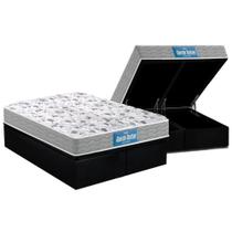 Cama Box Baú Casal: Colchão Espuma D45 Probel / EP Guarda Costas PróExtreme Plus Double Face + Base CRC Suede Black(138x188)