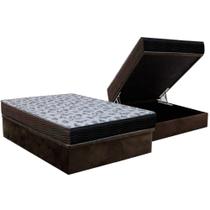 Cama Box Baú Casal: Colchão Espuma Ortobom D33 / EP ISO 100 Ultra Firme + Base CRC Suede Brown(138x188) Cama Box Baú Casal: Colchão Espuma Ortobom D33 / EP ISO 100 Ultra Firme + Base CRC Suede Brown(138x188)