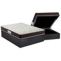 Cama Box Baú Casal: Colchão Espuma Probel D33 ProDormir Advanced + Base CRC Suede Gray(138x188)