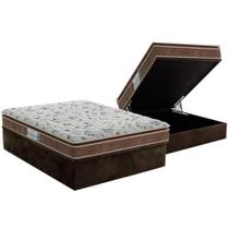 Cama Box Baú Casal: Colchão Espuma Probel D45 Advanced Pillow Super + Base CRC Suede Brown(138x188) Cama Box Baú Casal: Colchão Espuma Probel D45 Advanced Pillow Super + Base CRC Suede Brown(138x188)