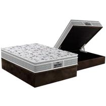 Cama Box Baú Casal: Colchão Espuma Probel D45 / EP Guarda Costas PróExtreme Plus + Base CRC Suede Brown(138x188)