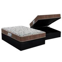 Cama Box Baú Casal: Colchão Espuma Probel D45 ProDormir Advanced Double Face + Base CRC Suede Black(138x188)