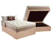 Cama Box Baú Casal + Colchão Herval Diplomat Molas Maxspring 138x188x82