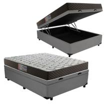 Cama Box Baú Casal Colchão Mola Bonnel Belos Sonhos + Box Suede 61x138x188 Cama Box Baú Casal Colchão Mola Bonnel Belos Sonhos + Box Suede 61x138x188