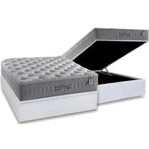 Cama Box Baú Casal: Colchão Molas Anjos MasterPocket Ensacadas Soft Dream + Base CRC Courano Branco(138x188)