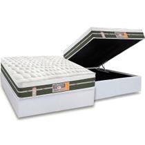 Cama Box Baú Casal: Colchão Molas Bonnel Castor Silver Star Air + Base CRC Courano White(138x188)