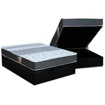 Cama Box Baú Casal: Colchão Molas Castor Bonnel Class Slim Double Face + Base CRC Suede Black(138x188) Cama Box Baú Casal: Colchão Molas Castor Bonnel Class Slim Double Face + Base CRC Suede Black(138x188)