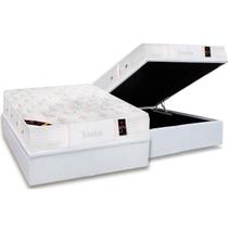 Cama Box Baú Casal: Colchão Molas Castor Pocket Kingdom Skin Double Face + Base CRC Courano White(138x188)